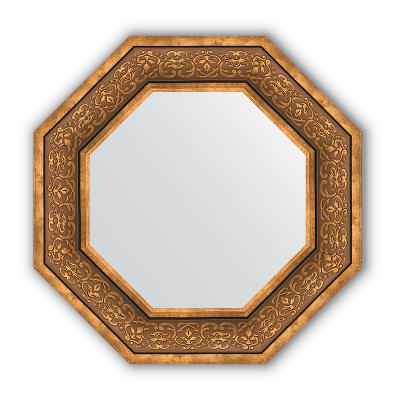 Зеркало в багетной раме - вензель бронзовый 101 mm (69,4 Х 69,4 cm) (EVOFORM)