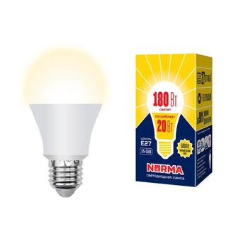 Лампа светодиодная E27 20W 3000K матовая LED-A65-20W/WW/E27/FR/NR UL-00004030