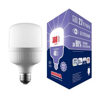 Лампа LED сверхмощная Volpe E27 40W 6500K матовая LED-M80-40W/6500K/E27/FR/NR UL-00006790