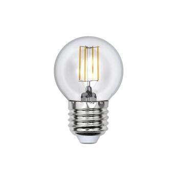 Лампа светодиодная филаментная Uniel E27 5W 3000K LED-G45-5W/WW/E27/CL/DIM GLA01TR UL-00002868