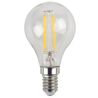Лампа светодиодная филаментная ЭРА E14 5W 2700K прозрачная F-LED P45-5W-827-E14 Б0043437