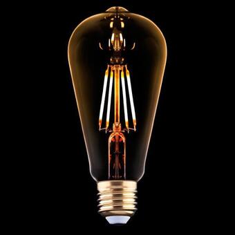 Лампа светодиодная филаментная E27 4W 2200K прозрачная 9796