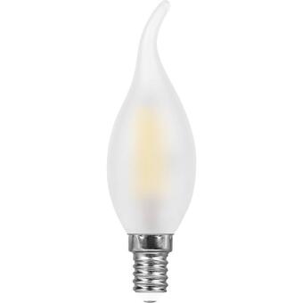Лампа светодиодная филаментная Feron E14 9W 2700K Свеча на ветру Матовая LB-74 25959