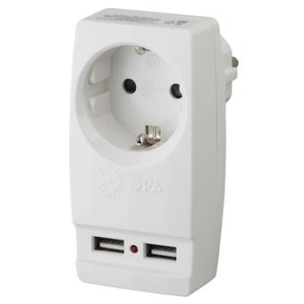 Сетевой разветвитель ЭРА SP-1e-USB-W Б0026332