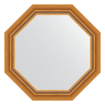 Зеркало в багетной раме - состаренное золото с плетением 70 mm (63,2Х63,2см) EVOFORM OCTAGON BY 3752