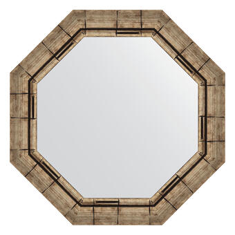 Зеркало в багетной раме - серебряный бамбук 73 mm (58x58см) EVOFORM OCTAGON BY 7322