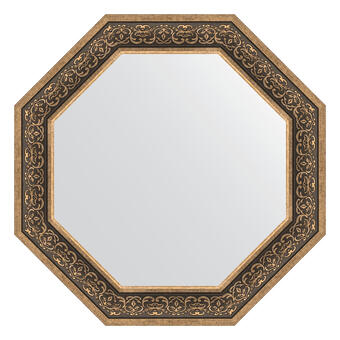Зеркало в багетной раме - вензель серебряный 101 mm (79,4Х79,4см) EVOFORM OCTAGON BY 3843
