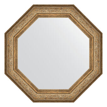 Зеркало в багетной раме - виньетка античная бронза 109 mm (80,6Х80,6см) EVOFORM OCTAGON BY 3852