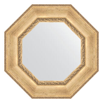 Зеркало в багетной раме - состаренное серебро с орнаментом 120 mm (63х63см) EVOFORM OCTAGON BY 3670