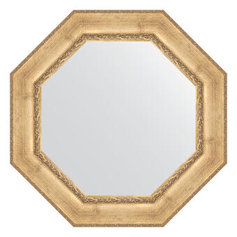 Зеркало в багетной раме - состаренное серебро с орнаментом 120 mm (83х83см) EVOFORM OCTAGON BY 3672