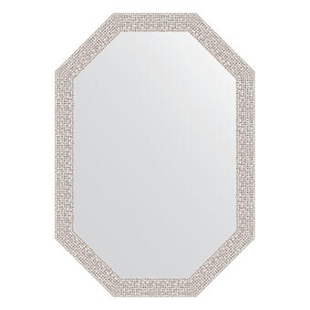Зеркало в багетной раме - мозаика хром 46 mm (48x68см) EVOFORM POLYGON BY 7005