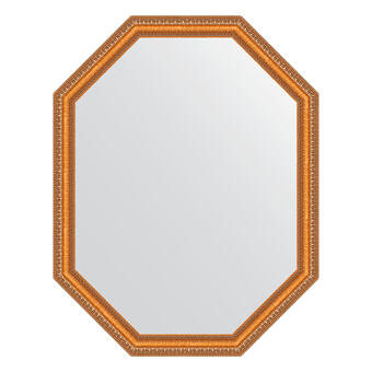 Зеркало в багетной раме - золотые бусы на бронзе 60 mm (61x81см) EVOFORM POLYGON BY 7047
