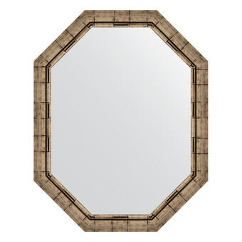 Зеркало в багетной раме - серебряный бамбук 73 мм (73x93см) EVOFORM POLYGON BY 7128