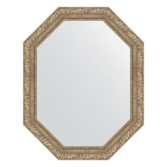 Зеркало в багетной раме - виньетка античное серебро 85 mm (75x95см) EVOFORM POLYGON BY 7152