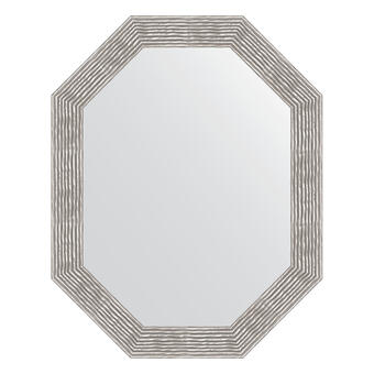 Зеркало в багетной раме - волна хром 90 mm (76x96см) EVOFORM POLYGON BY 7196