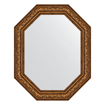 Зеркало в багетной раме - виньетка состаренная бронза 109 mm (80x100см) EVOFORM POLYGON BY 7260