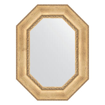 Зеркало в багетной раме - состаренное серебро с орнаментом 120 mm (62x82см) EVOFORM POLYGON BY 7261