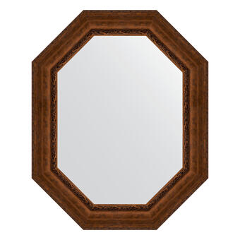 Зеркало в багетной раме - состаренная бронза с орнаментом 120 mm (82x102см) EVOFORM POLYGON BY 7268