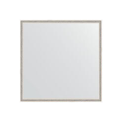 Зеркало в багетной раме - витое серебро 28 mm (68х68см) EVOFORM DEFENITE BY 0656