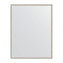 Зеркало в багетной раме - витое серебро 28 mm (68х88см) EVOFORM DEFENITE BY 0674