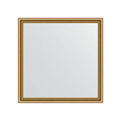Зеркало в багетной раме - бусы золотые 46 mm (72х72см) EVOFORM DEFENITE BY 1022