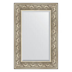 Зеркало с фацетом в багетной раме - барокко серебро 106 mm (60х90см) EVOFORM EXCLUSIVE BY 3424