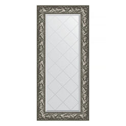 Зеркало с гравировкой в багетной раме - византия серебро 59x128cm Evoform Exclusive-G BY 4071