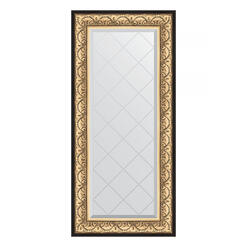 Зеркало с гравировкой в багетной раме - барокко золото 60x130cm Evoform Exclusive-G BY 4079