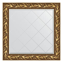 Зеркало с гравировкой в багетной раме - византия золото 89x89cm Evoform Exclusive-G BY 4328