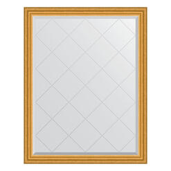 Зеркало с гравировкой в багетной раме - состаренное золото 92x117cm Evoform Exclusive-G BY 4345