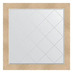 Зеркало с гравировкой в багетной раме - золотые дюны 106x106cm Evoform Exclusive-G BY 4451