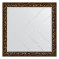 Зеркало с гравировкой в багетной раме - византия бронза 109x109cm Evoform Exclusive-G BY 4459