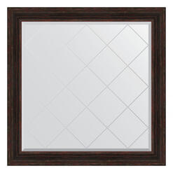 Зеркало с гравировкой в багетной раме - темный прованс 109x109cm Evoform Exclusive-G BY 4463