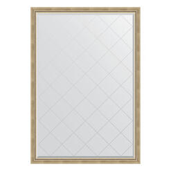 Зеркало с гравировкой в багетной раме - состаренное серебро с плетением 70 mm (128x183см) EVOFORM EXCLUSIVE-G BY 4476