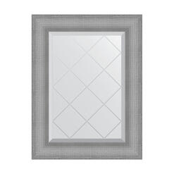 Зеркало с гравировкой в багетной раме - серебряная кольчуга 88 mm (57x74см) EVOFORM EXCLUSIVE-G BY 4541