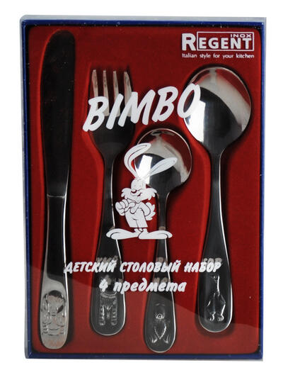 Детский набор столовых приборов 4 пр. BIMBO 93-CU-BIM-24.9 REGENT inox