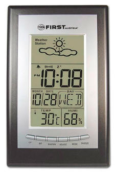 2460 Метеостанция FIRST, часы, будильник, комнатная темп., влажн.LCD-дисплей.Silver with irow (FIRST)