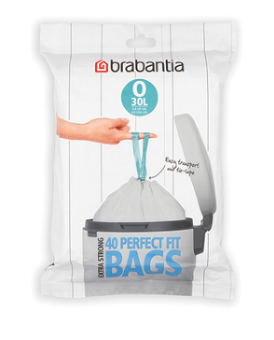 Мешки для мусора Brabantia PerfectFit размер O (30 л), упаковка-диспенсер, 40 шт. 124846
