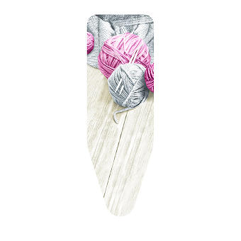 Чехол для гладильной доски Colombo New Scal Клубки Пряжи Серый/Розовый 130х50см