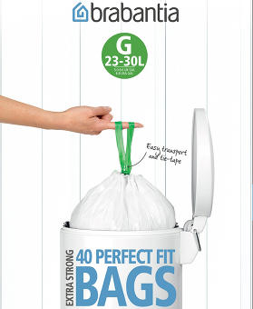 Мешки для мусора Brabantia PerfectFit, размер G (23-30 л) упаковка-диспенсер, 40 шт. 375668